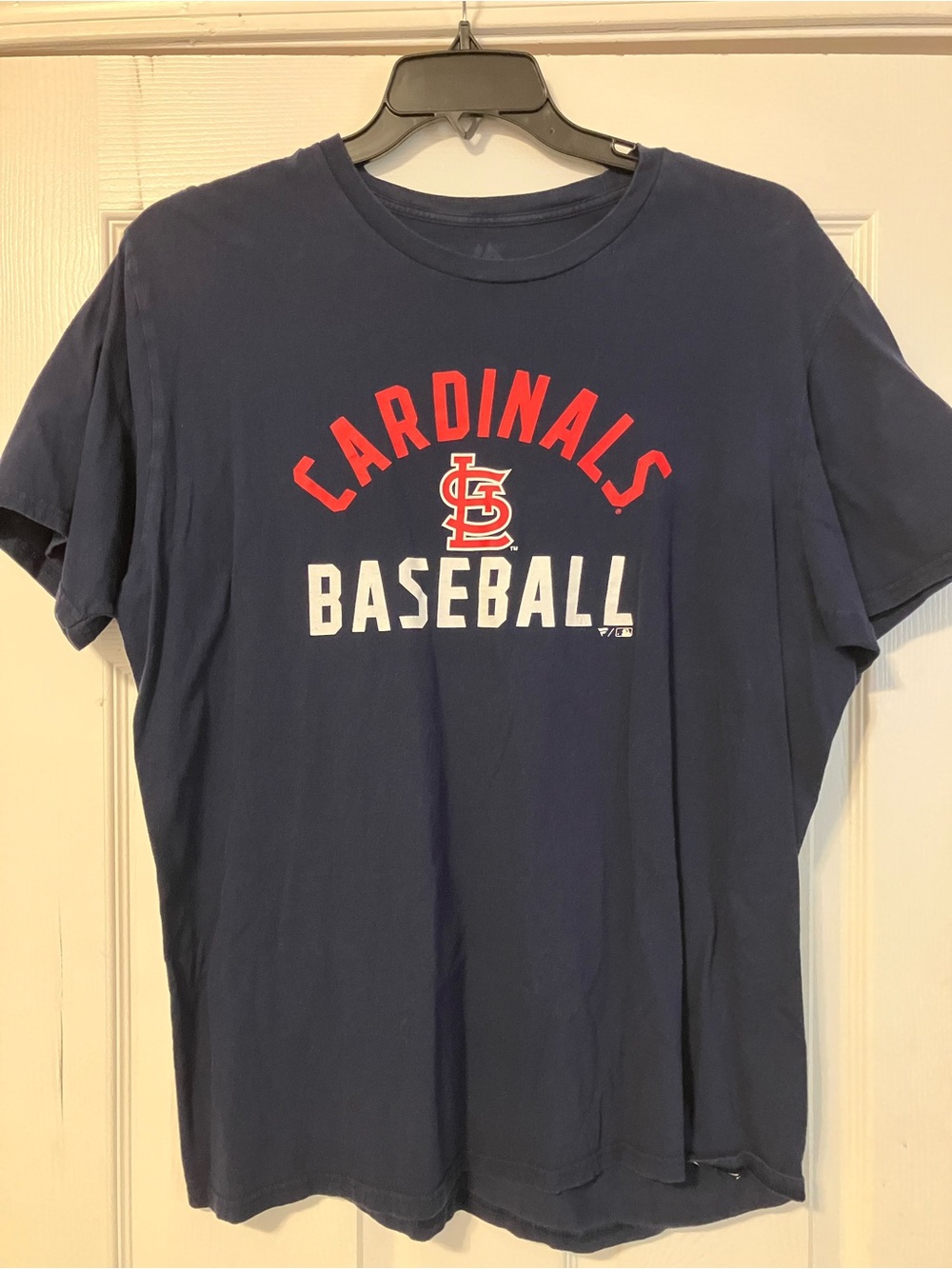 St. Louis Cardinals MLB Majestic Blue Baseball Short Sleeve Shirt Mens Size XL